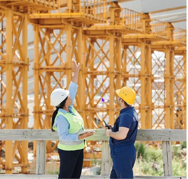 Careers 2 Two construction professionals reviewing work on site