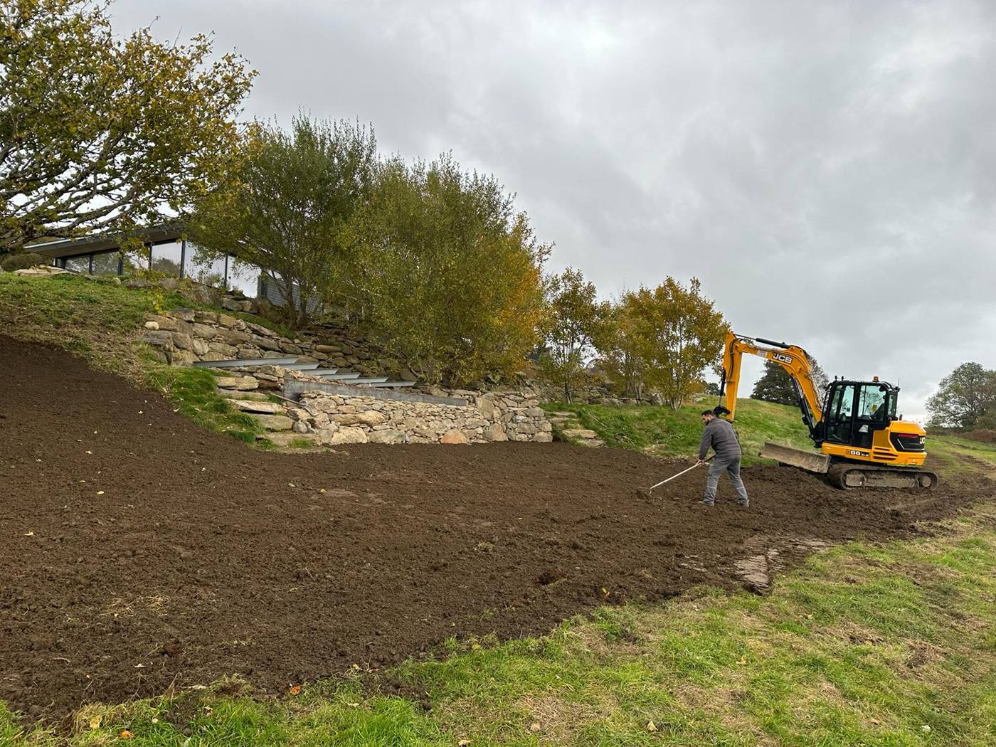 High-End Residential Property 7 Drystone retaining walls with a raised planter and Corten steel edging