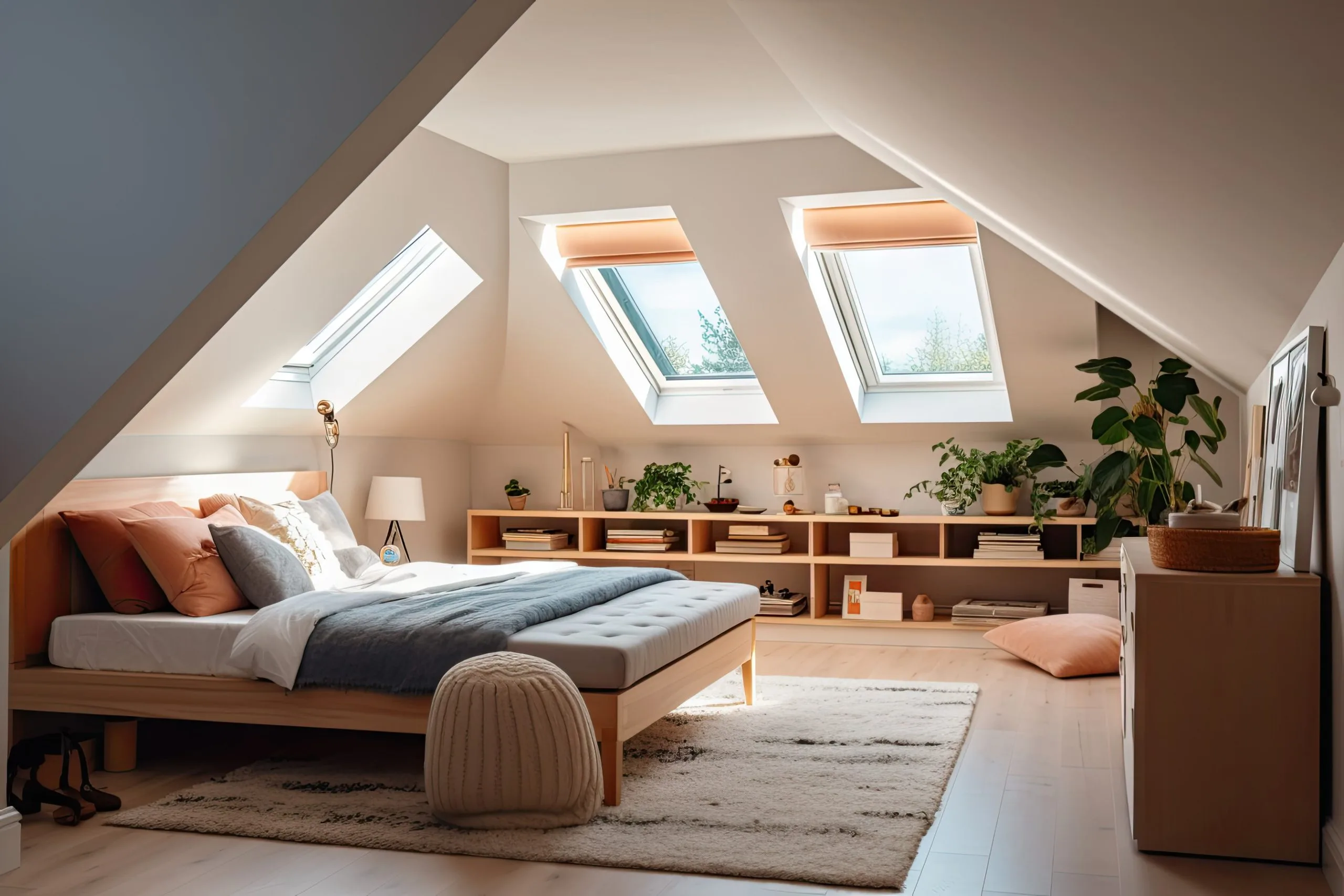 Sloped Attic Bedroom in Cozy Conversion in Watford